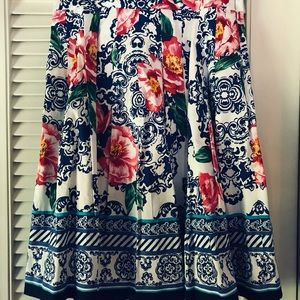 NWOT Talbots floral pleated skirt